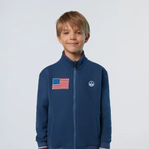 Zip-up sweatshirt with patch