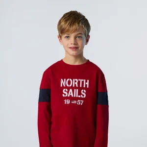 Long-sleeved T-shirt with sleeve inserts