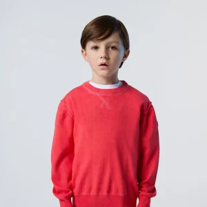 Crew-neck sweater with logo patch