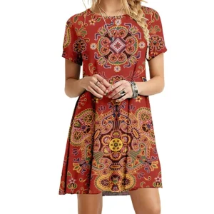 Robe Marron Psychédélique Années 70