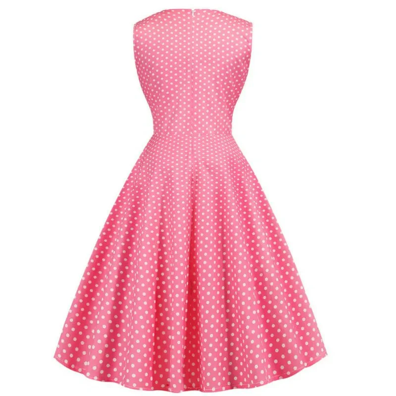 Robe à Pois Avec Noeuds Pin Up – Image 3