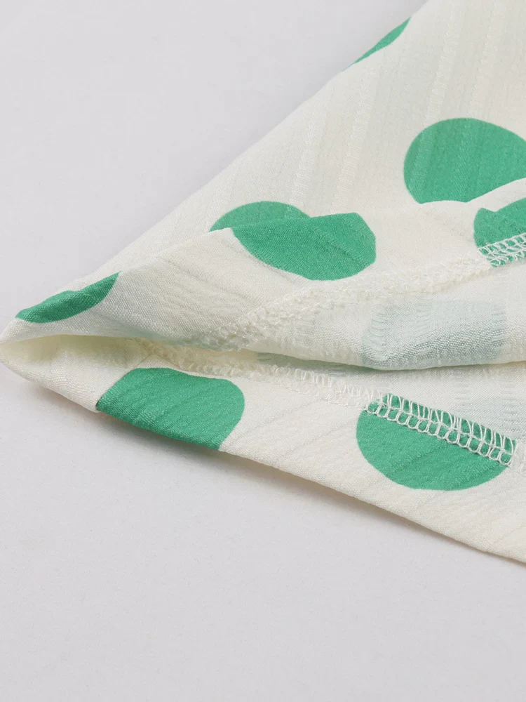 Robe Blanche à Pois Vert Années 60 – Image 7