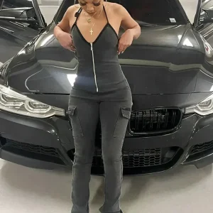 Combinaison Jean Fermeture Eclair Zippée