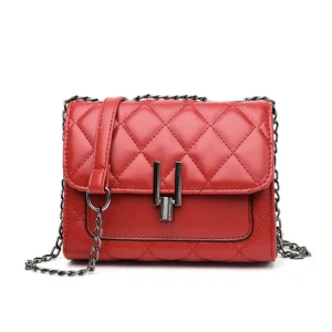 Sac à Main Année 50 Matelassé Rouge